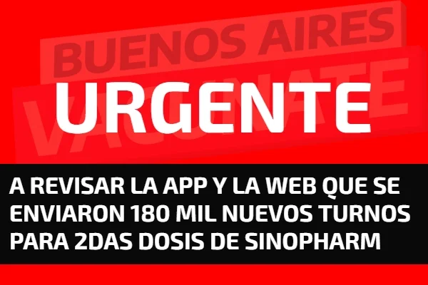 Vacuna 2das dosis de Sinopharm