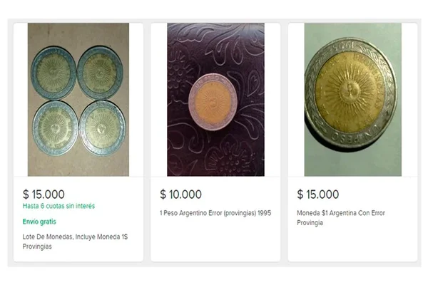 En el reverso de la moneda en vez de decir “provincias”, dice “provingias”.