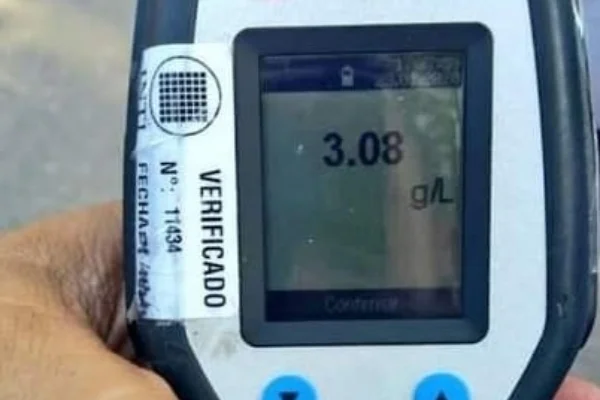 El test arrojó 3.08 gramos de alcohol en sangre