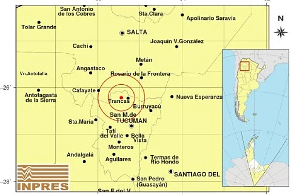 Inpres reportó un sismo en Tucumán