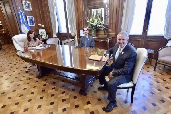 Cristina Kirchner y Marc Stanley en el Senado.