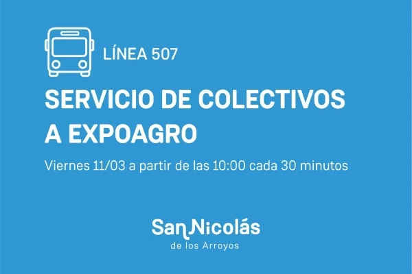Mañana la línea 507 tendrá un servicio especial para llegar a Expoagro