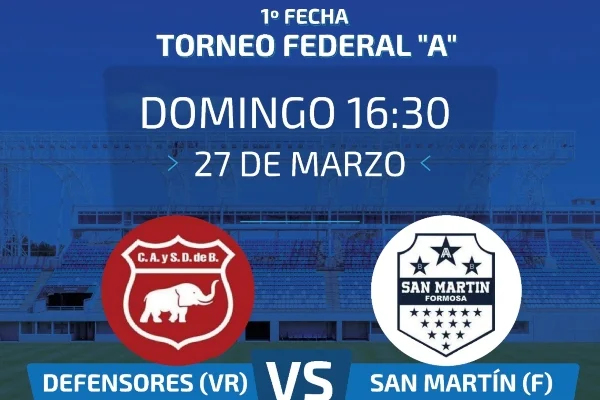 El Estadio San Nicolás recibirá el encuentro entre Defensores de Belgrano y San Martín de Formosa