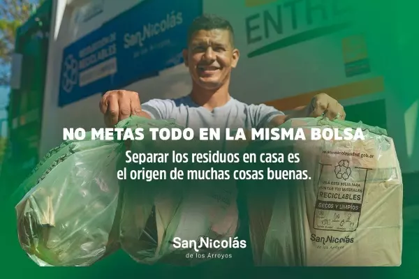 Hoy sacá tus bolsas verdes con material reciclable