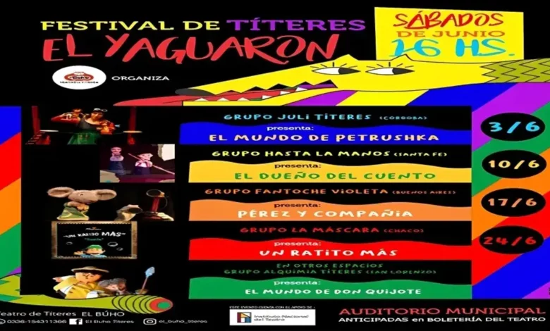 Disfruta de espectáculos de títeres en San Nicolás durante todo junio. Meta descripción: El Festival de Títeres "El Yaguaron 2023" llena San Nicolás de magia con increíbles espectáculos para todas las edades. ¡No te lo pierdas!